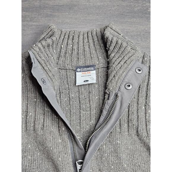 Columbia XCO Men's Green Quarter Zip Wool Blend Pullover Sweater Size Large - Picture 3 of 6